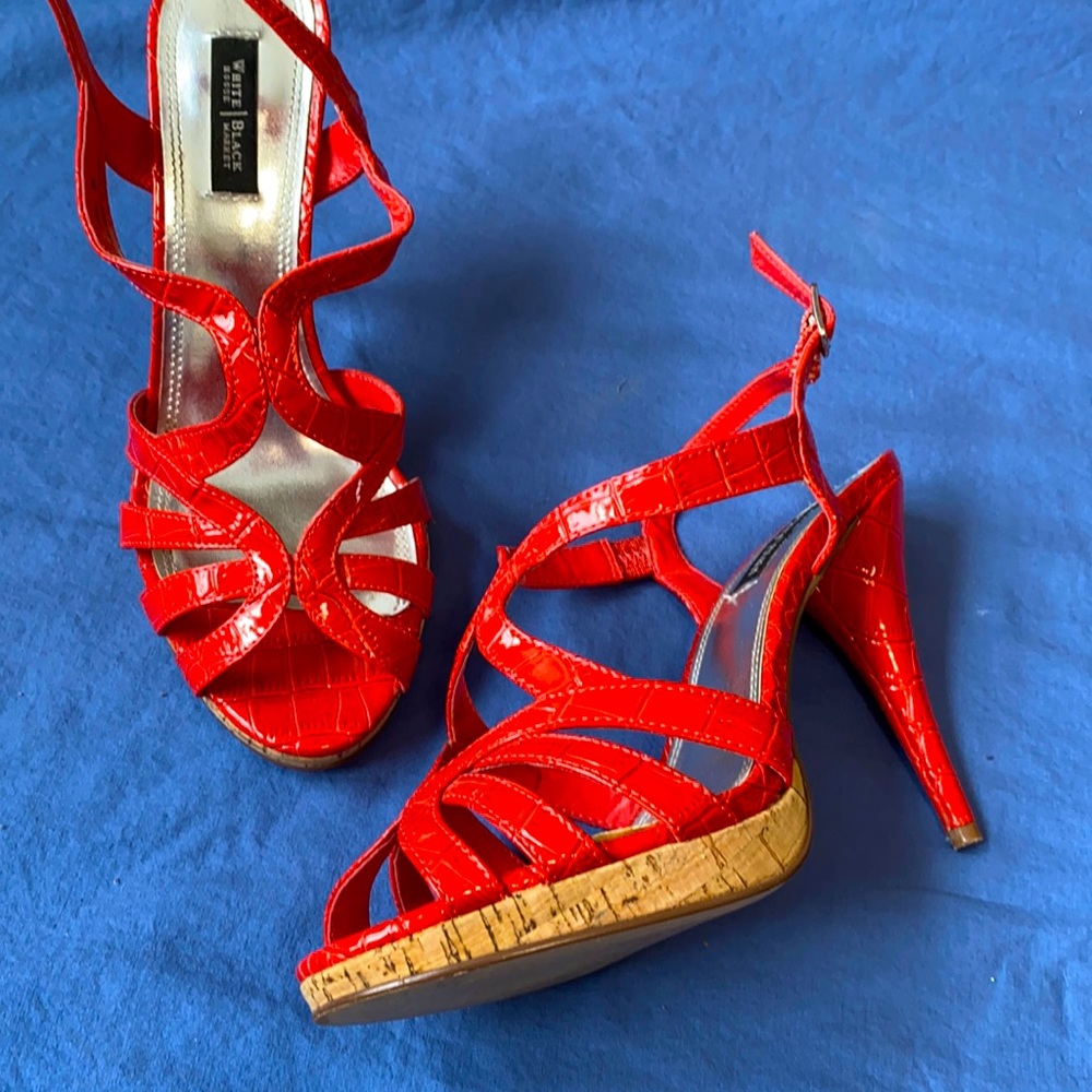 White House Black Market Strappy Stiletto Sandals